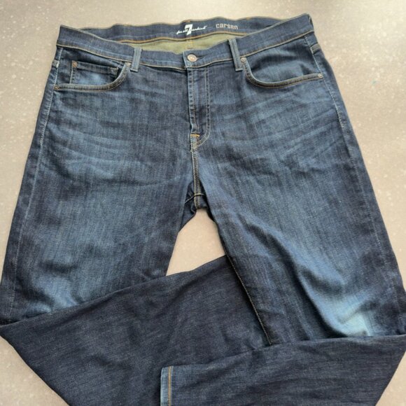 7 For All Mankind “Carsen” Jeans – Dark Wash – Size 38 - Picture 3 of 16